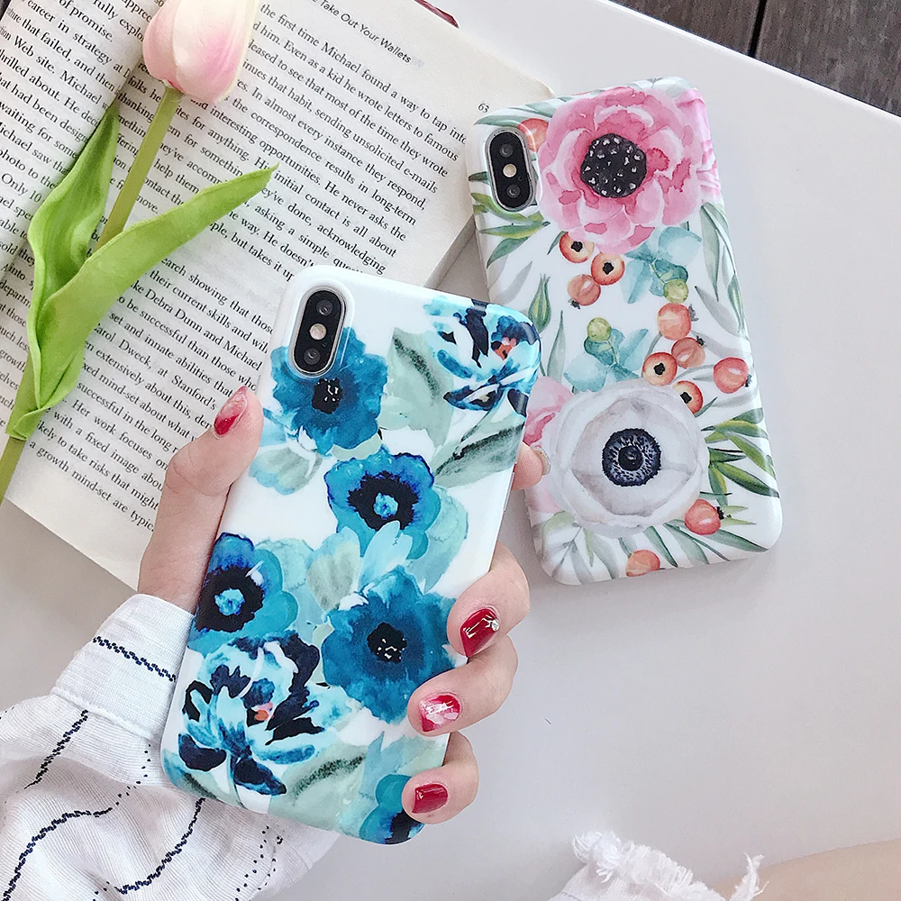 LOVECOM винтажные чехлы с цветками для телефонов iPhone 11 Pro Max XS XR 6 6S 7 8 Plus X мягкий IMD