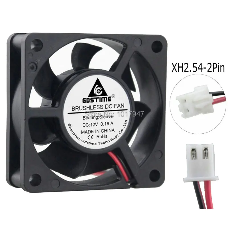 5 шт. в партии Gdstime DC 12 В 2Pin 6020 6 см 60 мм 60x60x20 Бесщеточный вентилятор охлаждения |