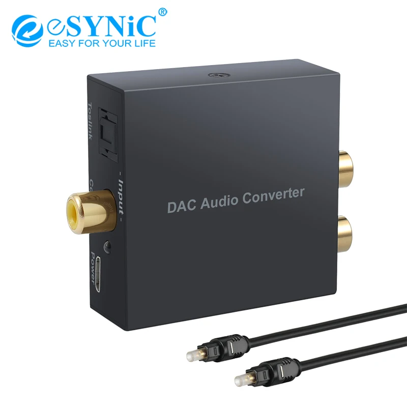 ESYNiC DAC преобразователь цифровой в аналоговый аудио конвертер 3 5 мм разъем