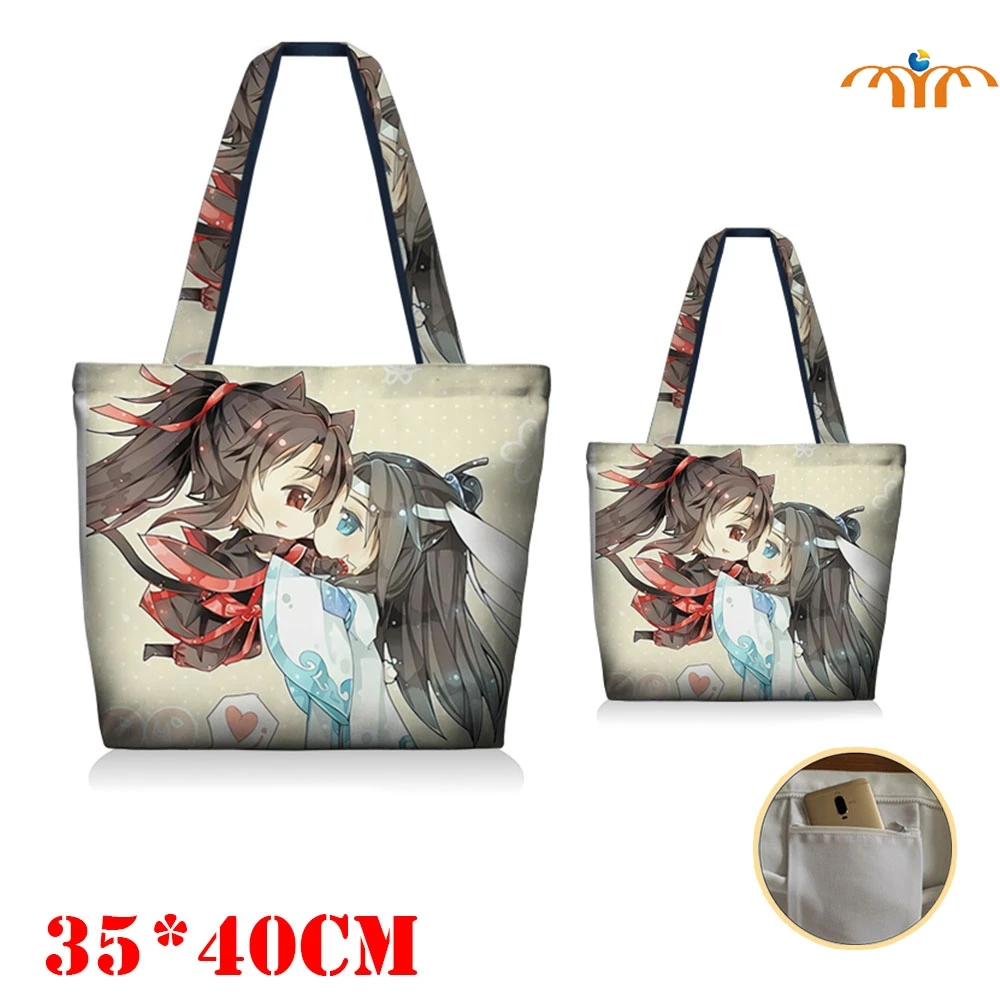 Giancomics новая сумка Mo Dao Zu Shi холщовая Wei Wuxian Lan Wangji Рисунок Большой размер на плечо