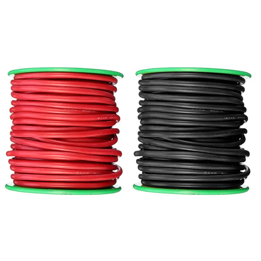 15 Meter Black/ Red 16AWG Soft Silicone Line High Temperature Tinned Copper Flexible Cable Wire | Игрушки и хобби