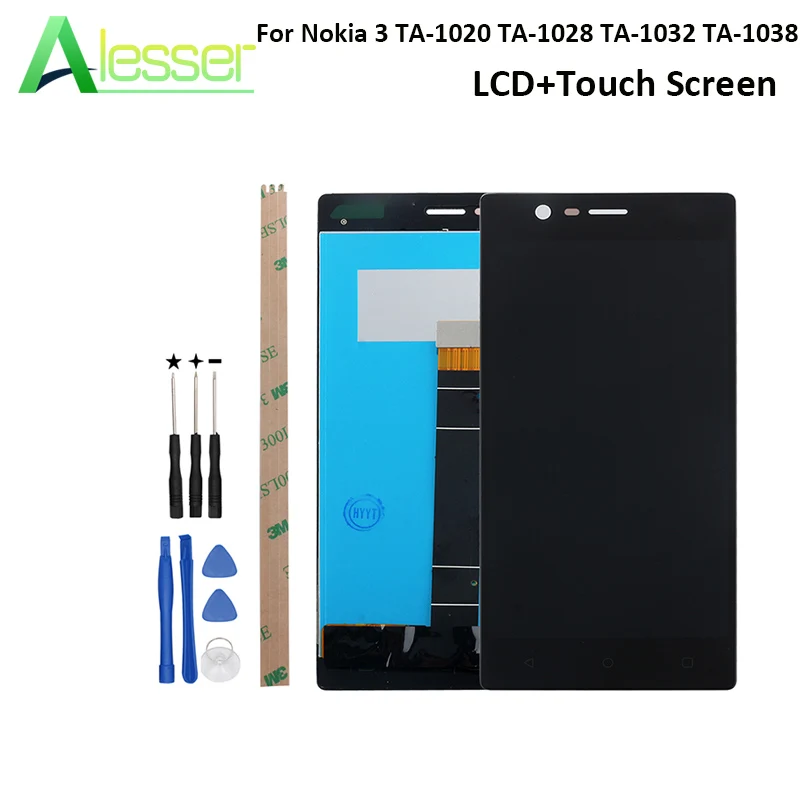 ЖК дисплей Alesser для Nokia 3 TA 1020 1028 1032 1038 дигитайзер сенсорного экрана в сборе Замена +