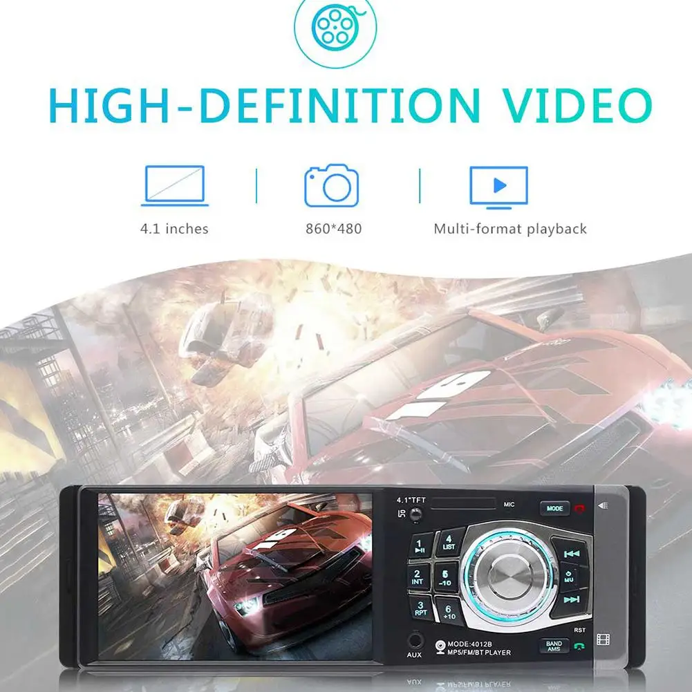4 1 В DIN автомобильный MP5 плеер Bluetooth fm-передатчик стерео радио HD экран Mp3 Hands-free