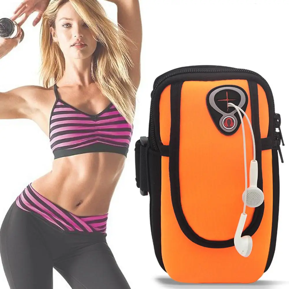 

Sports Men Women Running Arm Bags Waterproof Sport Armband Case Mobile Phone Package Bag with Headset Hole Drop Shipping