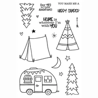 happy camper transparent clear silicone stampseal for diy scrapbookingphoto album decorative clear stamp