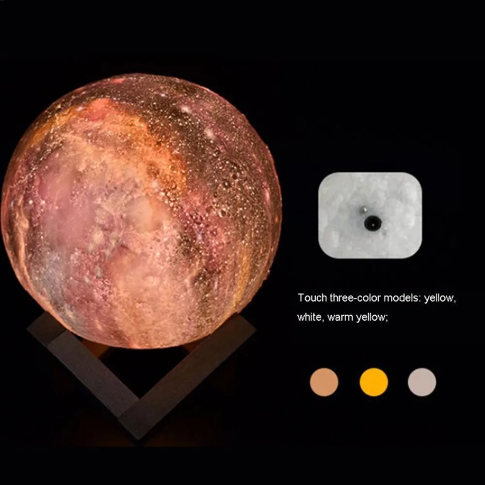 Дропшиппинг 3D принт звезда луна лампа красочное изменение сенсорный домашний