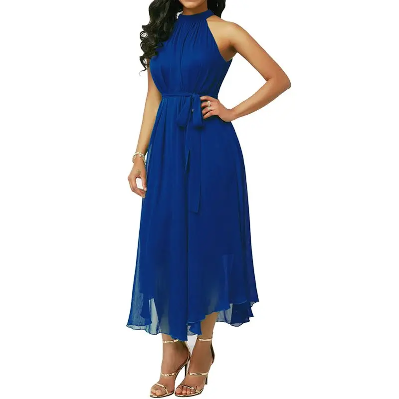 Шифоновое летнее платье без рукавов большие размеры женские сексуальные