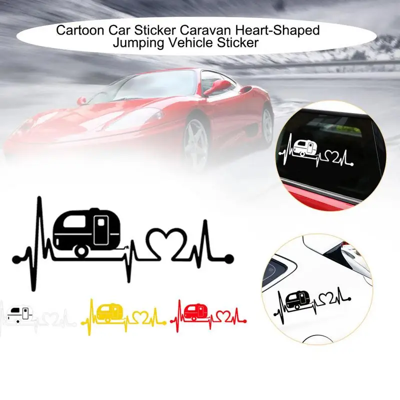 4 различных цвета мультфильм автомобиля стикер караван в форме сердца наклейка