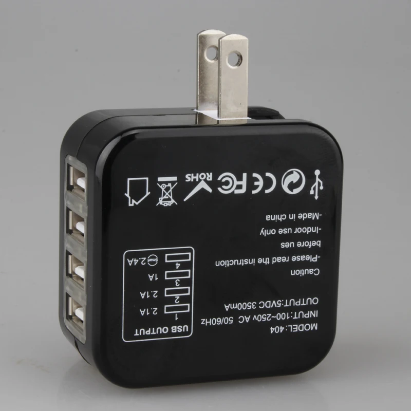Универсальный дорожный адаптер для зарядного устройства с 4 usb разъемами
