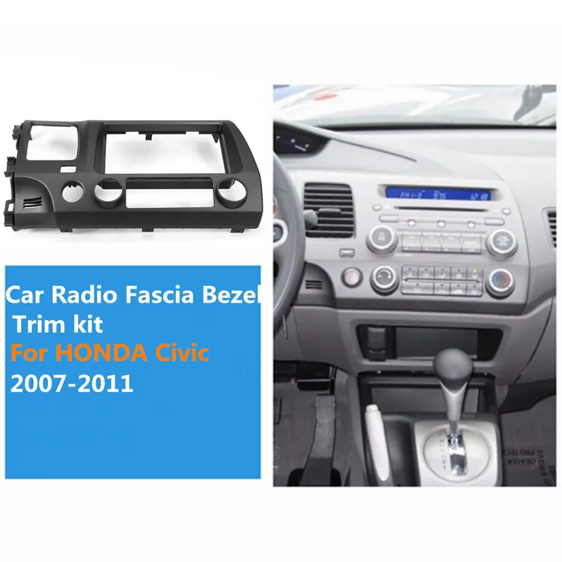 2 Din рамка для Honda для Civic 2007-2011 Автомобильная Радио фасции ободок отделка комплект тяжелый ABS пластик двойной Din стерео приборная панель