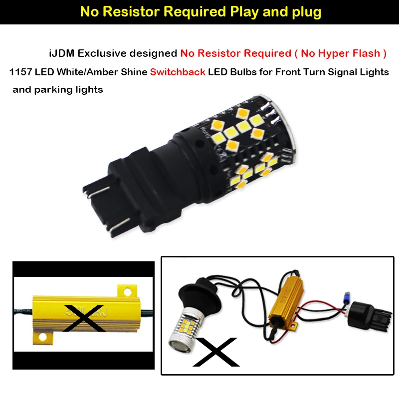IJDM No Hyper Flash Car 3157 светодиодный Canbu P27/5 Вт P27/7 T25 светильник для Ford F-150 F-250 F-350 сигнала