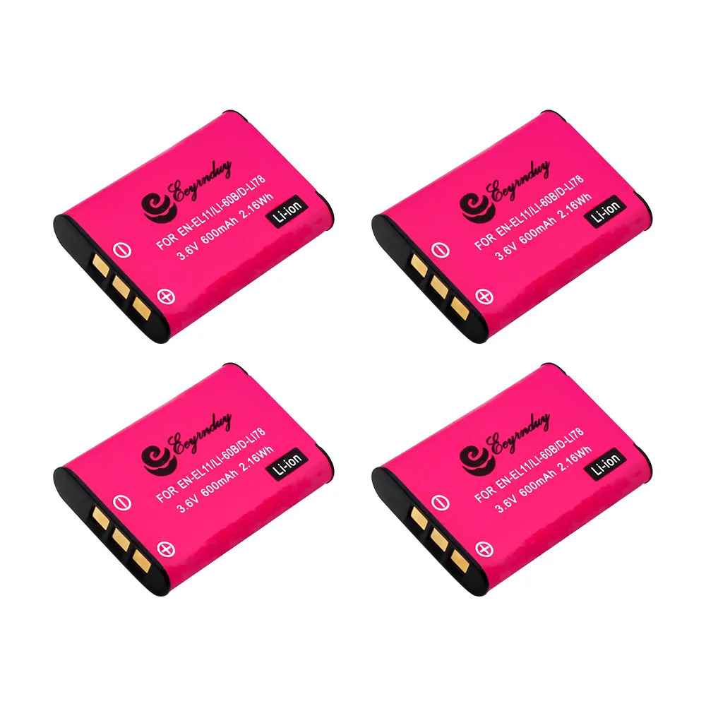 Сменная батарея EN-EL11 EN EL11 D-LI78 DLI78 4-Pack и 1 шт. USB зарядное устройство для Pentax Optio S1 M50 M60
