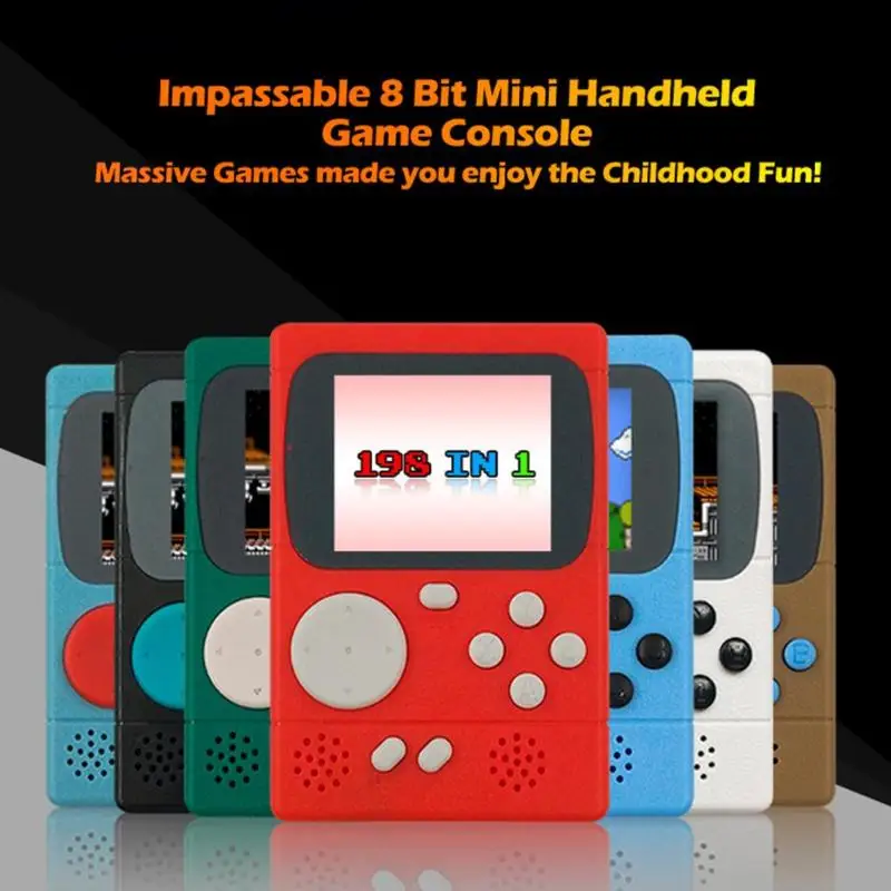 ALLOYSEED Mini 2.4" LCD Color Display Video Game Console Portable Pocket Retro Handheld Player Built-in 198 Classic Games |