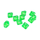 3 см набор из 10 пластиковых игральных костей D10 зеленый десятисторонний драгоценный камень игральные кости для ролевых игр Подземелья и Драконы