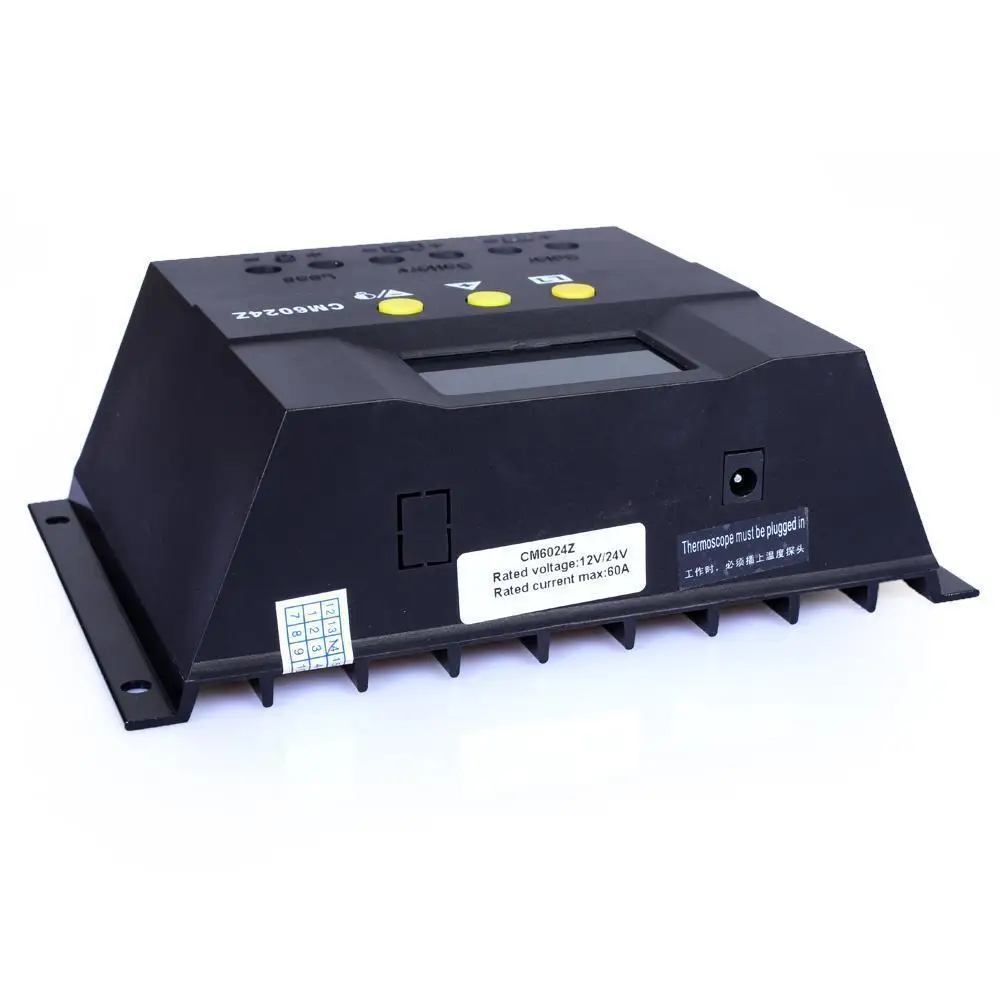 SUNYOBA PWM 60A контроллер солнечного заряда 12 В 24 в ЖК дисплей регулятор удаленный