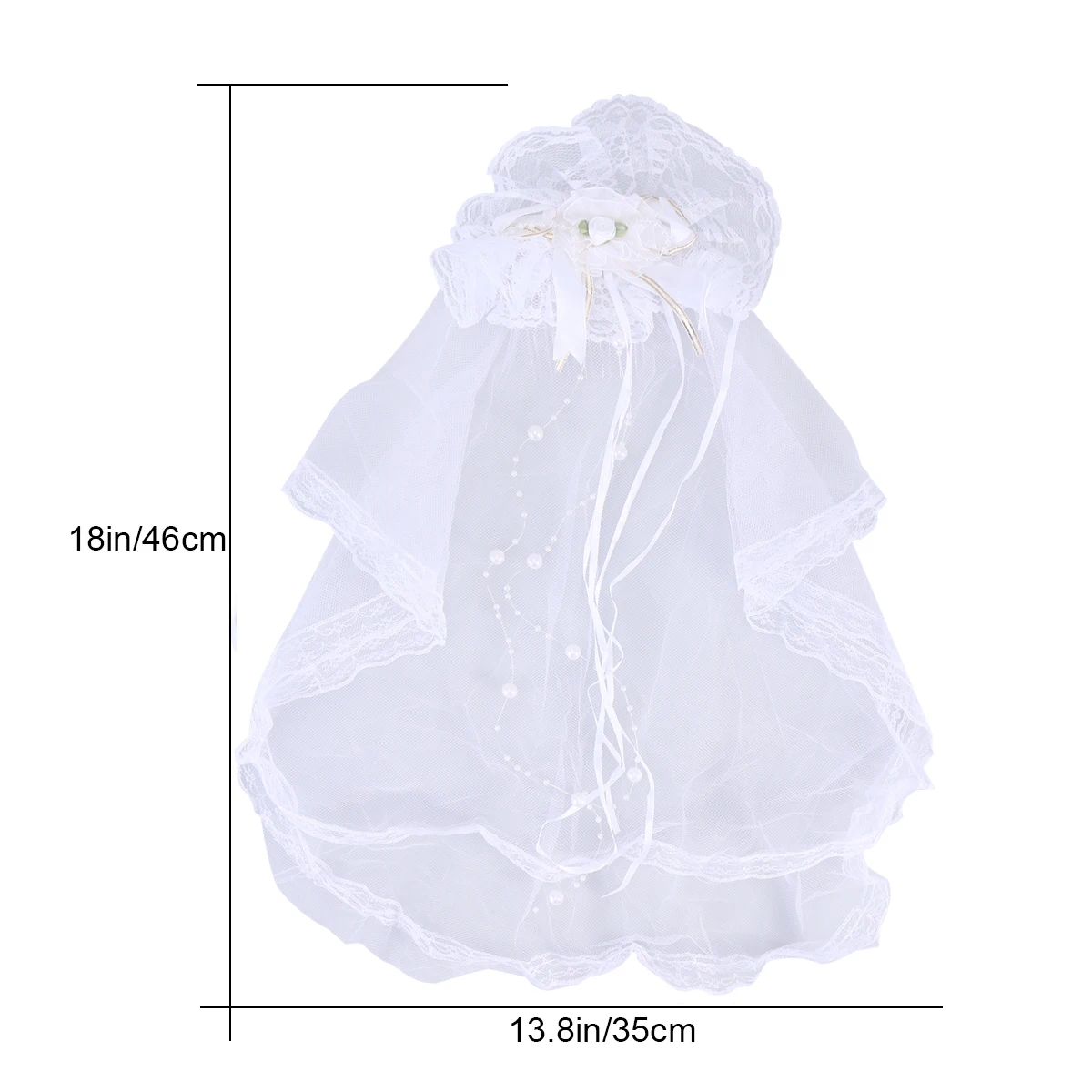 Girls Children Wedding Veil Head Lace Bowknot Hair Decoration Yarn Communion Floral (White) | Свадьбы и торжества