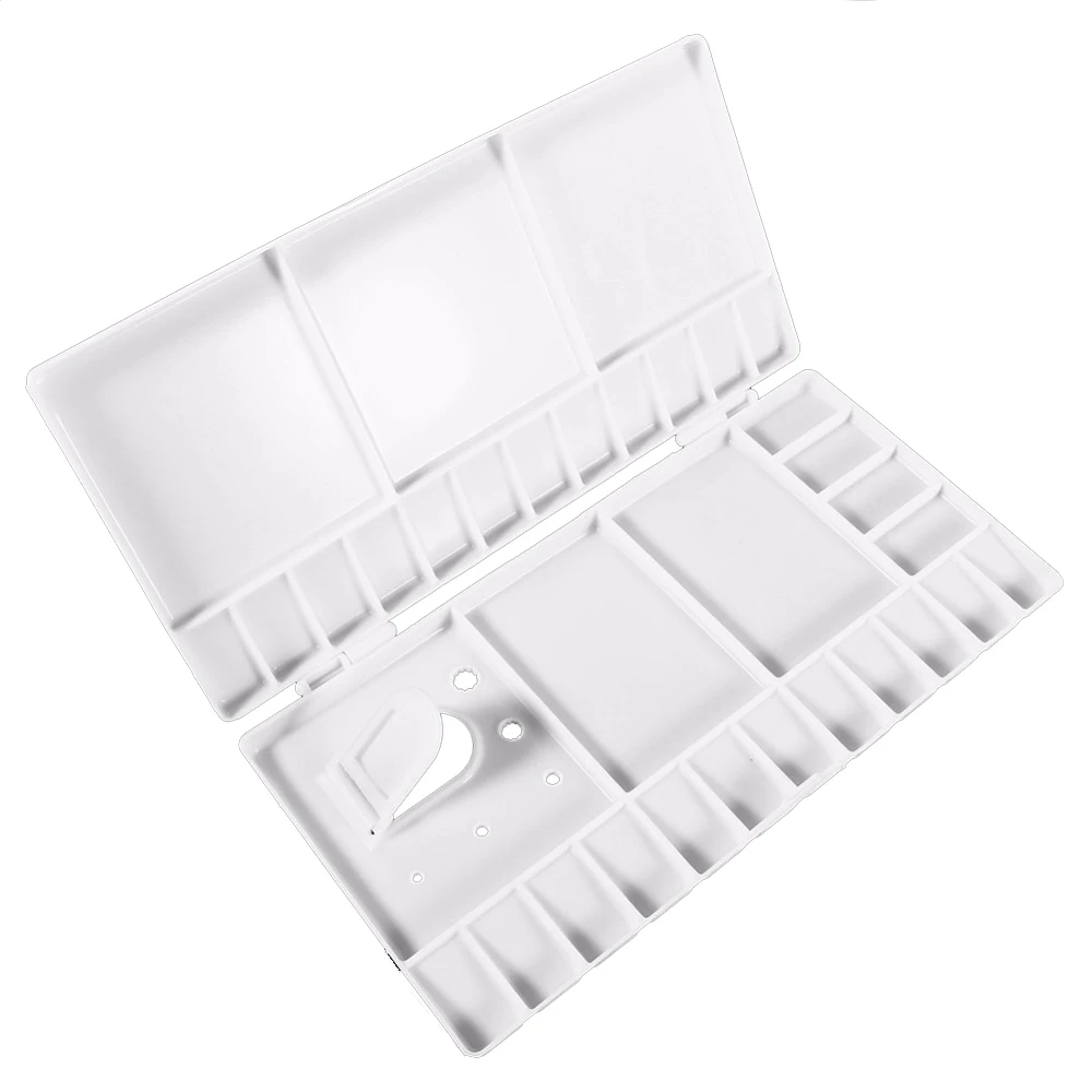 

Art Paint Tray Artist Oil Watercolor Plastic Palette White 33 Grids Large Size