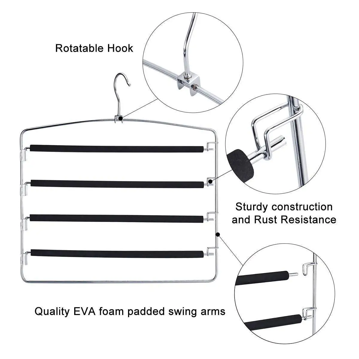 CSS брюки вешалки Слаксы Экономия пространства Нескользящие из нержавеющей стали