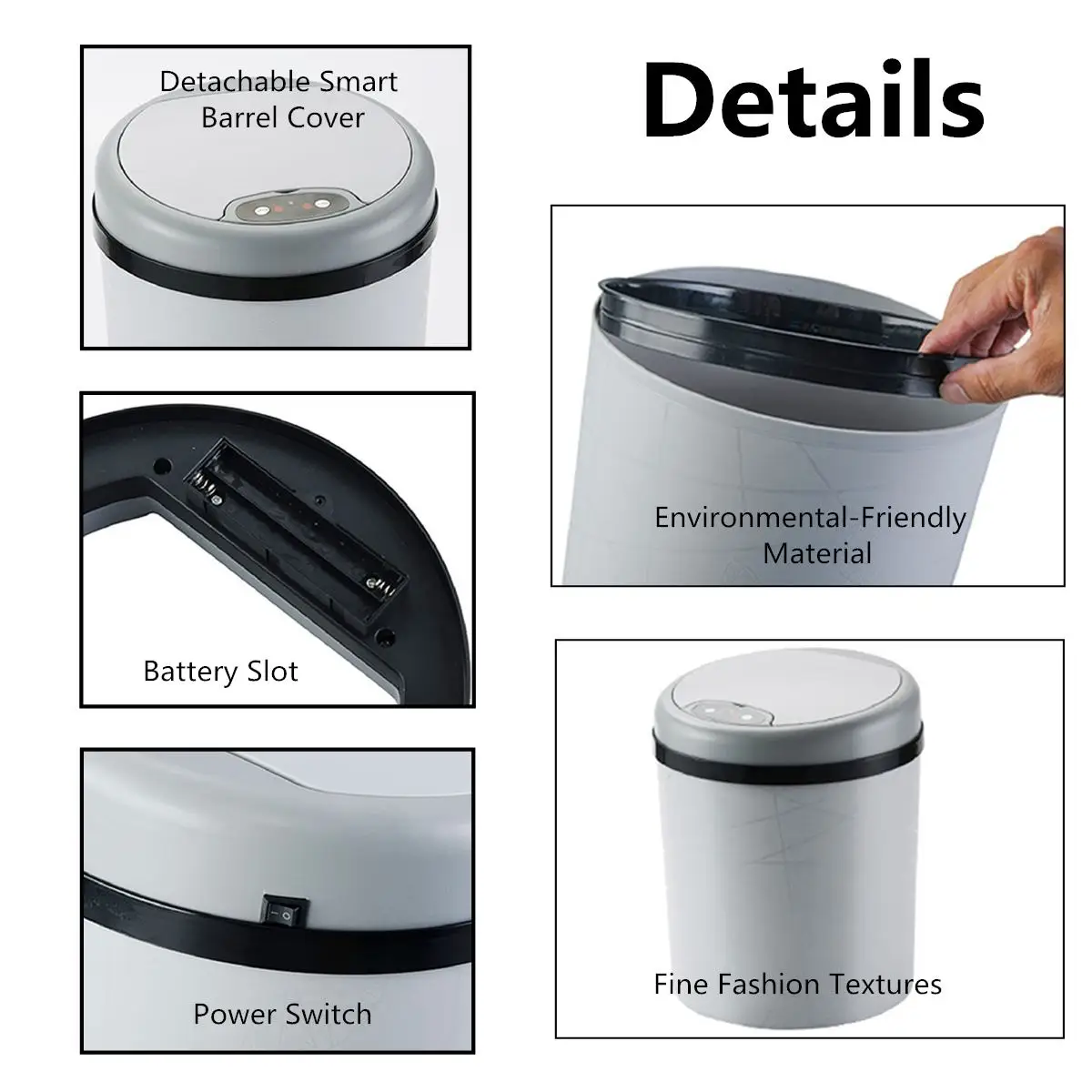 13л автоматический датчик мусорное ведро умный Индукционная мусорная корзина PP