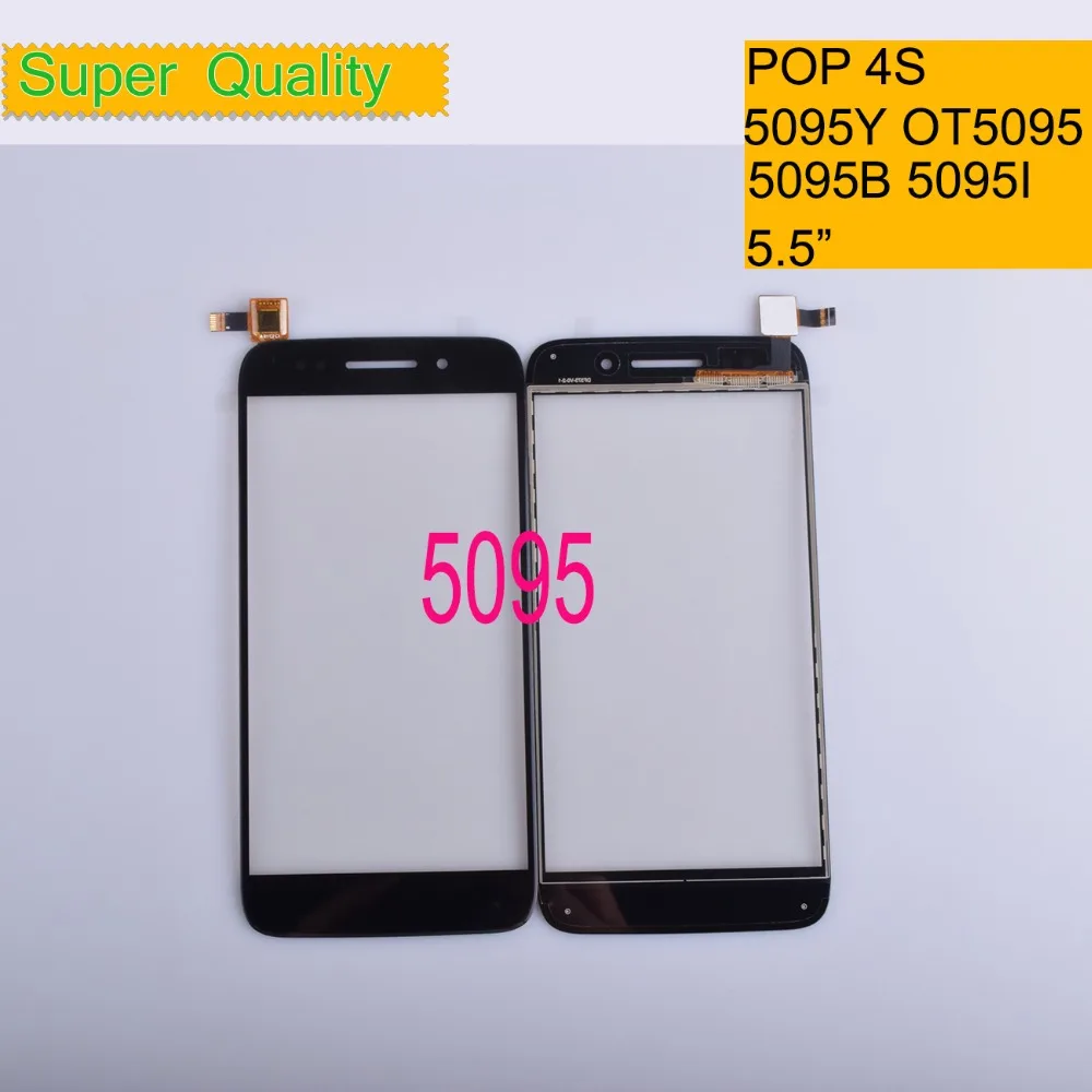 

10Pcs/lot For Alcatel Pop 4S OT 5095 5095B 5095I 5095K 5095Y OT5095 Touch Screen Panel Sensor Digitizer Glass Touchscreen 5.5"