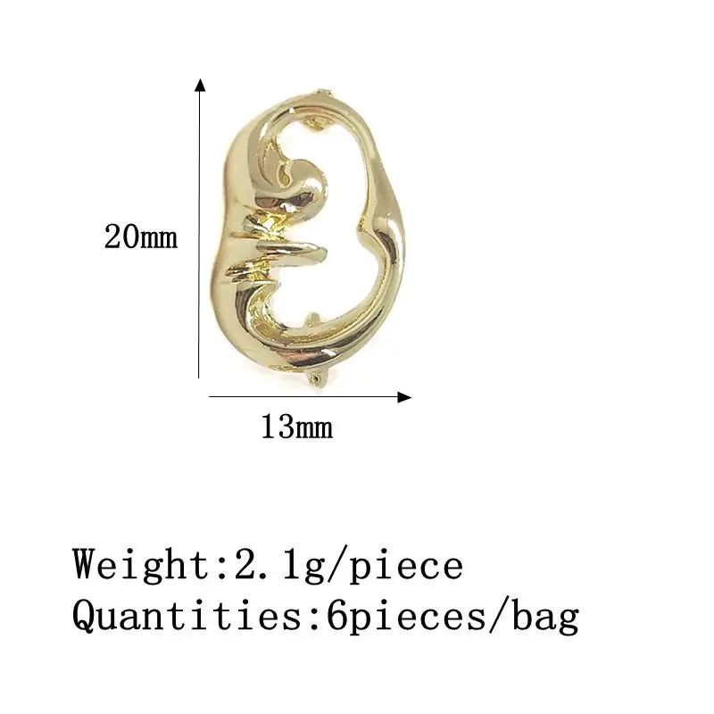 Новинка основа для серёг в форме уха из цинкового сплава 20 х13 мм|Ювелирная