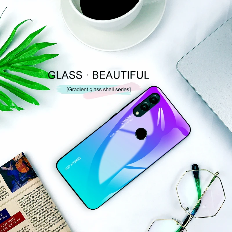 Чехол для huawei honor 9 lite 10 20 8 light life 20lite с градиентным стеклом|Бамперы| |