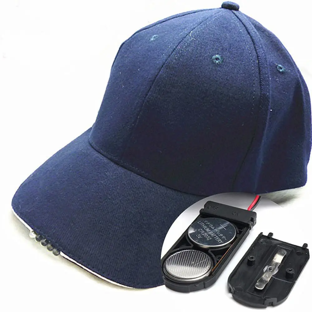 Бейсболка со вспышкой светящаяся шапка с кнопкой и батареей для барбекю на