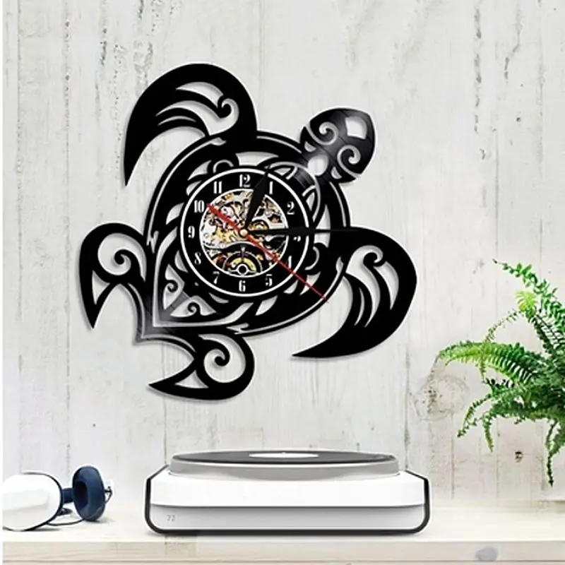 Морская Черепаха Форма классические настенные часы шестерни украшение для лица