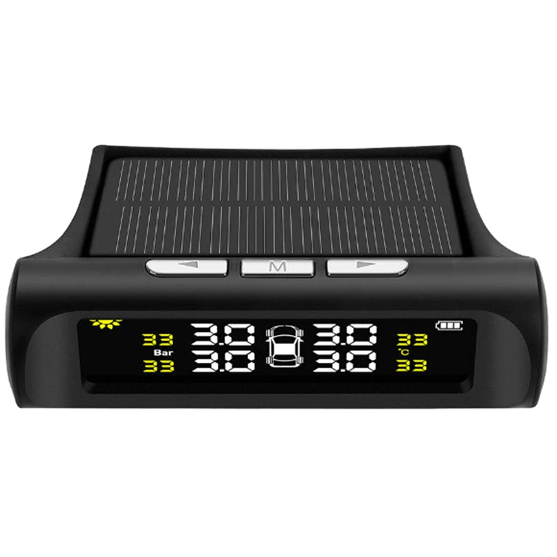 Умная автомобильная система контроля давления в шинах TPMS Солнечная USB мощность