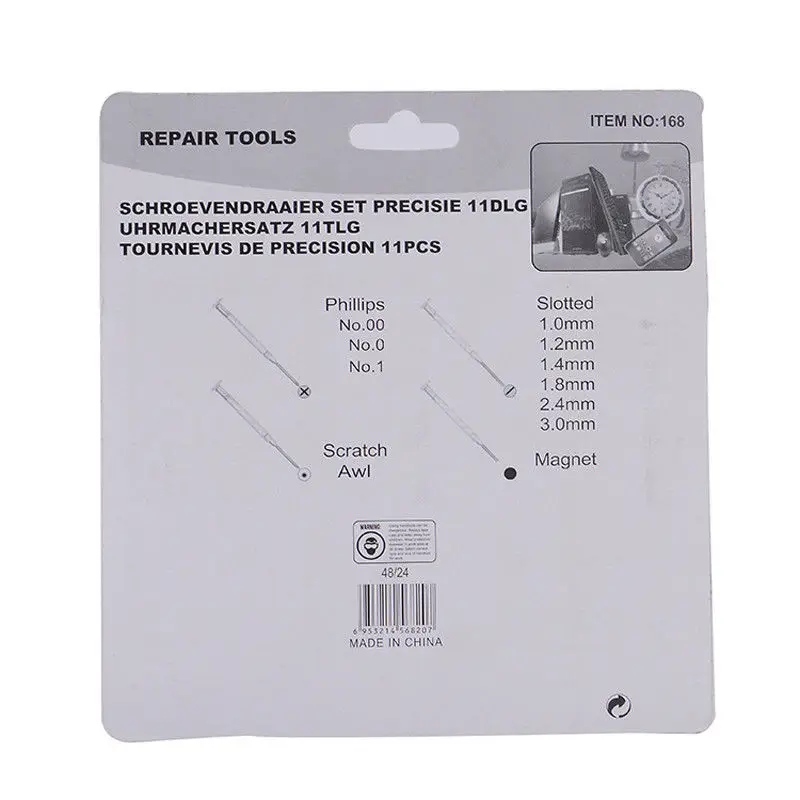 11 Piece Mini Precision Screwdriver Set - Jewellers Glasses Phone Repair Tool Parts | Инструменты