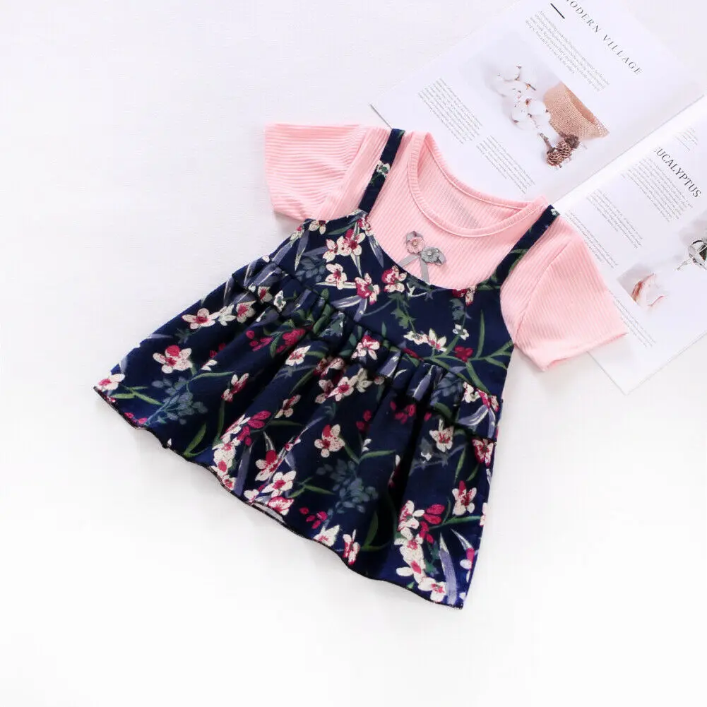 1Pcs Princess Kids Girls Floral Dress Summer Baby Girl Short Sleeve Lace Flower Party Toddler Tutu | Детская одежда и обувь