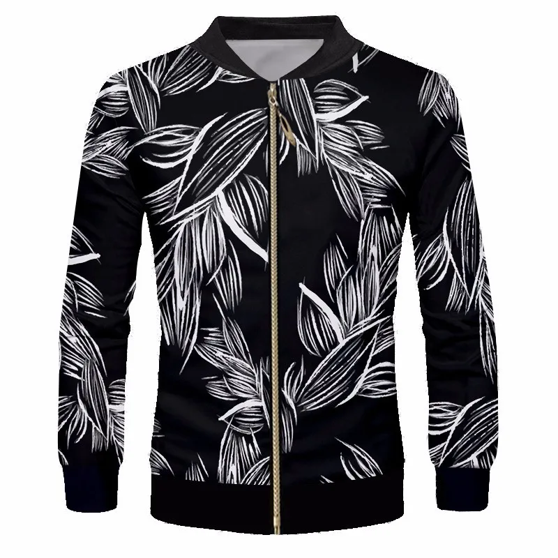 OGKB Casual 2018 Windbreaker Tracksuits 3d Cool Printing Forest Leaves Plant Jacket Unisex Coat Long Sleeve Tops Harajuku Hiphop | Мужская