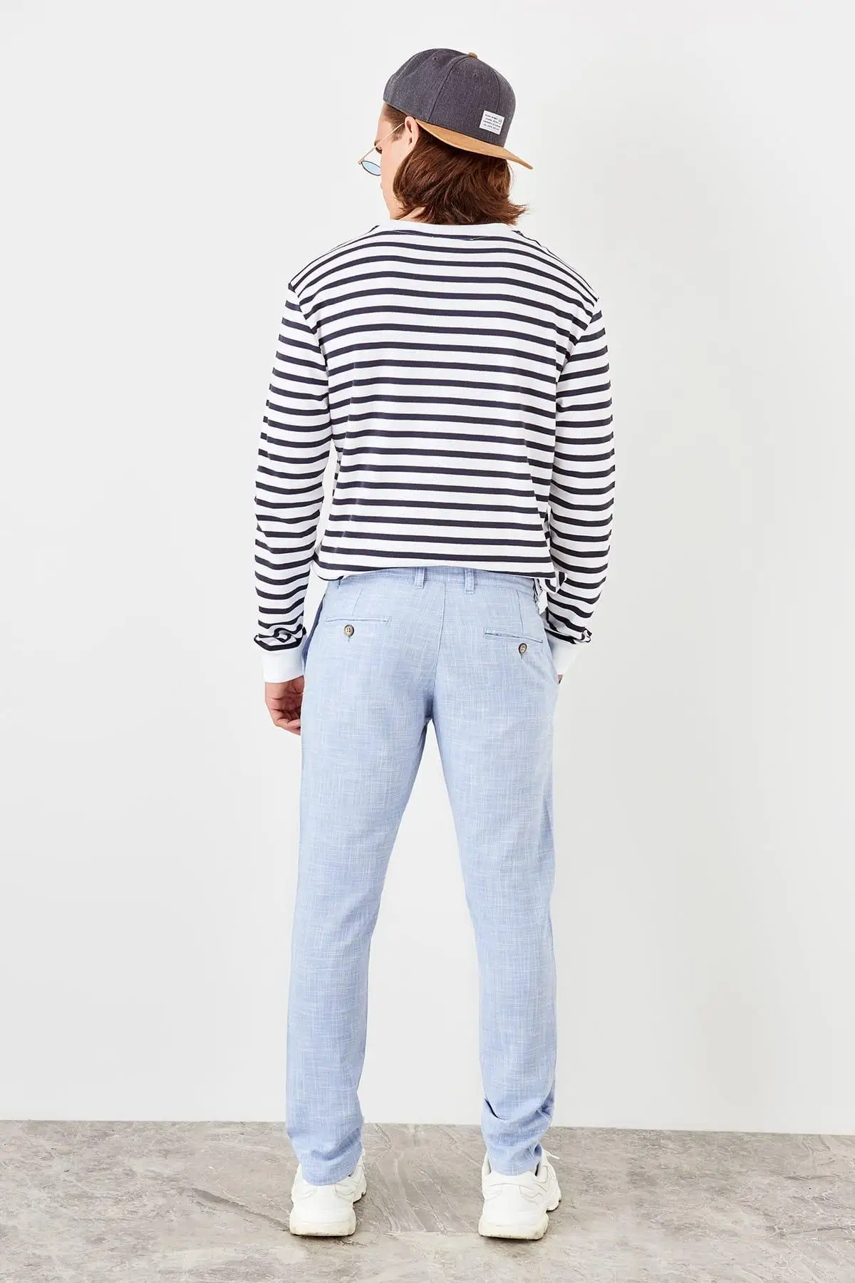 Trendyol новые синие мужские льняные брюки TMNSS19RS0044 | Женская одежда