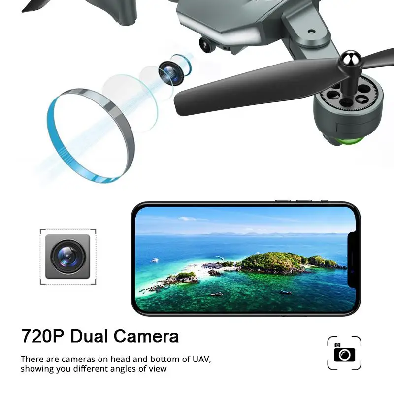 Visuo XS816 оптическое позиционирование потока 4K 720P Двойная камера Wifi FPV RC Дрон