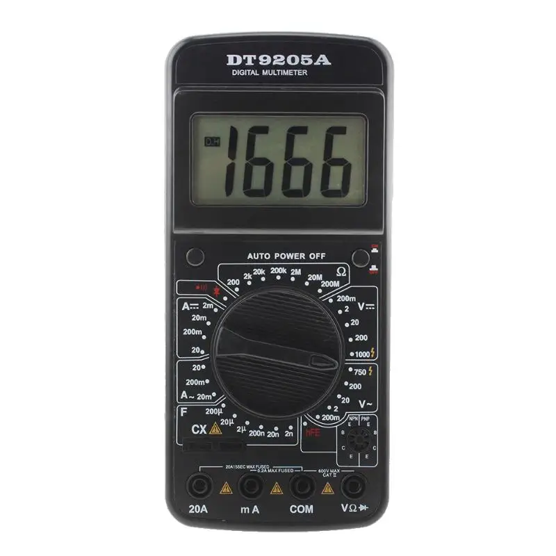 DT9205A портативный цифровой мультиметр AC DC ЖК дисплей Профессиональный