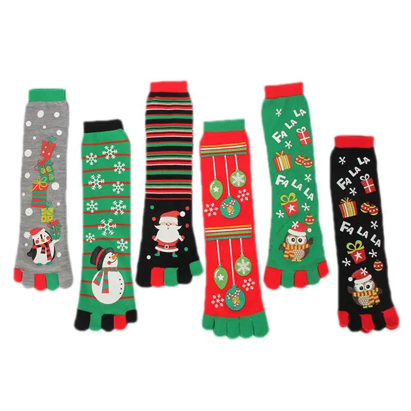 Рождественские мужские носки Санта Клаус Сова Снеговик печатные новые с