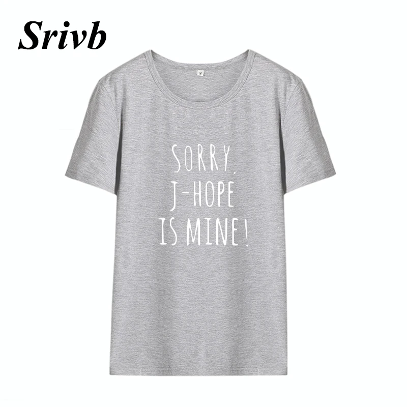 Женские хлопковые футболки с коротким рукавом Srivb Sorry J Hope Is Mine Kawaii лето 2018|kawaii t