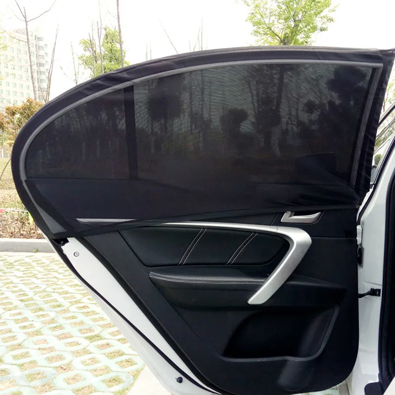 SPEEDWOW 2pcs Black Car Window Cover Rear Sun Shade Sunshade UV Protection Dust Visor Curtain Parts | Автомобили и мотоциклы