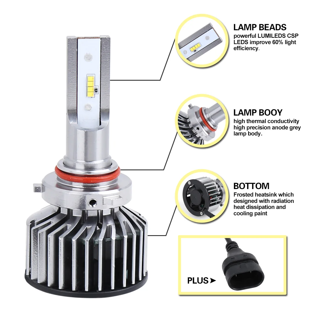 Натуральная K8 9005/9012/H1/H3/H4/H7/H11 автомобиля для Philips светодиодный фары 6000K 6800LM 55