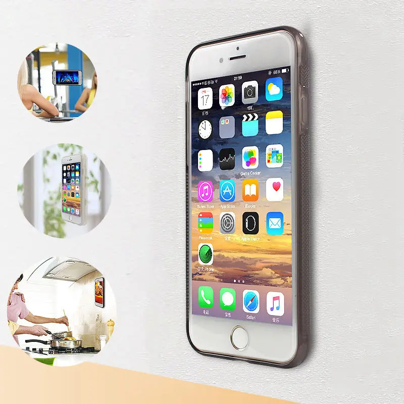 Антигравитационный чехол для телефона Iphone 6 Plus прозрачная рамка из ТПУ Волшебная