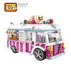 Loz игрушки конструктор мобильное мороженое хот дог грузовик игрушка для детей девочки мальчики  различные реалистичные детали техника развитие подарок
