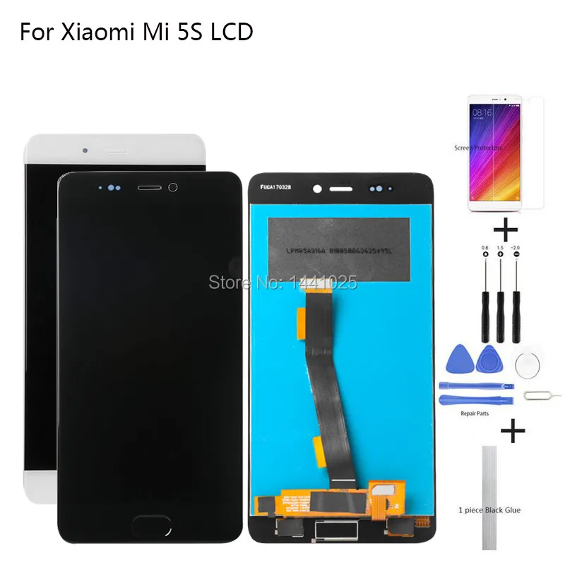 Сменный экран дисплея для Xiaomi Mi 5S ЖК-дисплей с сенсорным экраном 5 15 дюйма черный