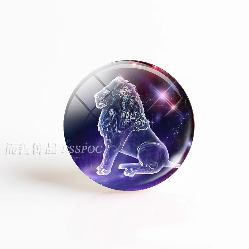 12 созвездий подарок на день рождения 25 мм стеклянный купольный кабошон Зодиак