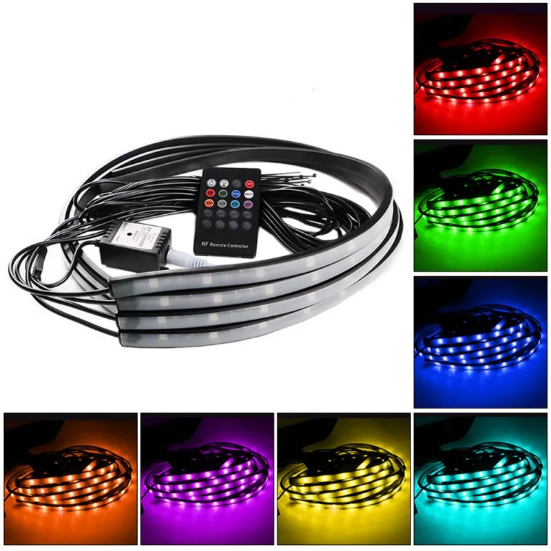 60*90 см автомобиль RGB светодиодный нижнее белье для автомобиля набор неоновая