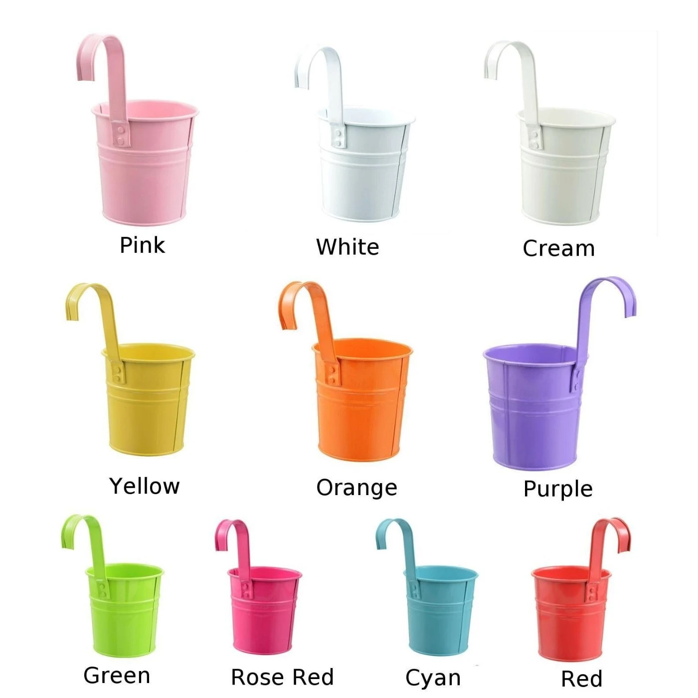 Металл металлический цветочный горшок висит W/крюк балкон сад завод в горшках