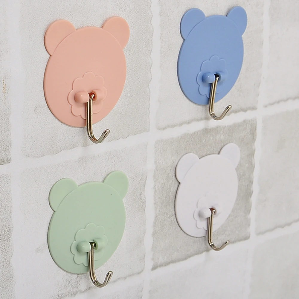 

New Kitchen Wall Free Punching No Trace Hook Bear Bathroom Towel Storage Hook Wall Hanger Bathroom Home Organization and Storage