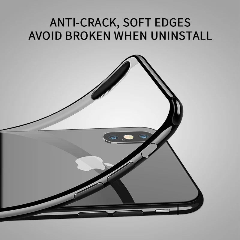 Роскошный стеклянный чехол iHaitun для iPhone XS MAX XR X ультра тонкий мягкий боковой Чехол