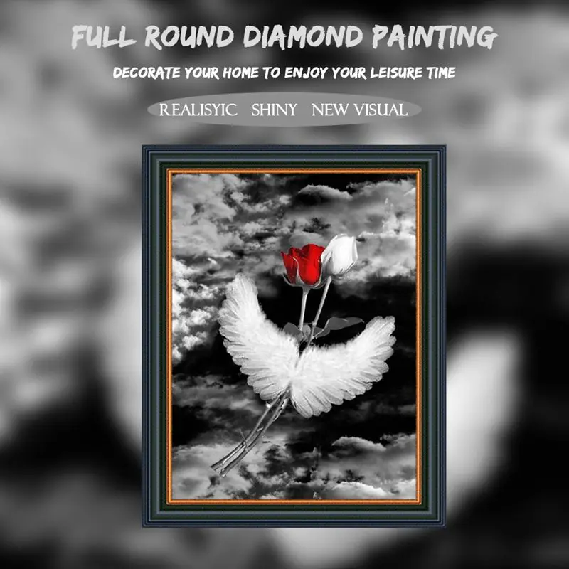 Новый 100% Полный 5D Diy Daimond картина ангел цветы 3D Алмазная Круглый Стразы вышивка