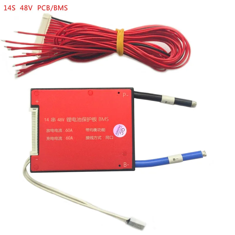 18650 в 14 S 48 В 25A 35A 45A 60A 3 7 батарея защиты доска BMS PCM с балансный литий ионный датчиком