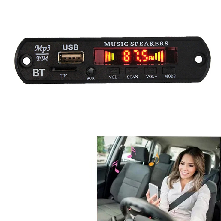 Bluetooth Mp3 декодер плата плеер Автомобильный комплект Fm радио Tf Usb Wma Aux аудио